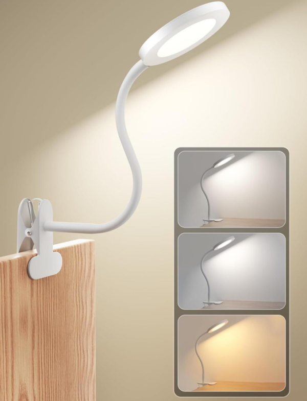 Touch Dimming Clip Lamp - Stepless dimming, 450 lumens, 3 color temperatures