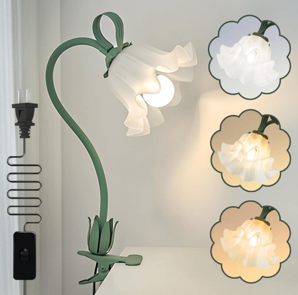 Vintage Flower Desk Lamp - 360° rotation, 3 light modes, decorative design