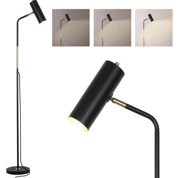 Industrial Style Floor Lamp - Rustic style, adjustable metal lamp head, task lighting