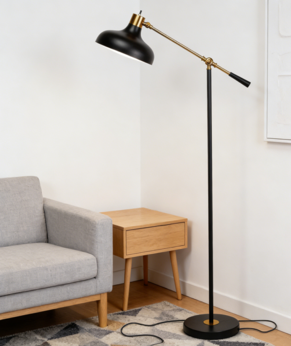 Industrial Style LED Floor Lamp - Adjustable lamp head, charming rustic style