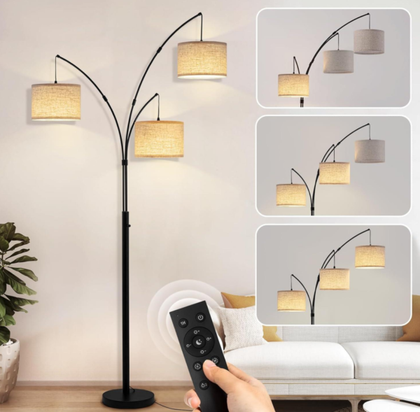Ultra-Bright Arc Floor Lamp - 2400 lumens, remote control, stepless dimming, 80-inch tree design