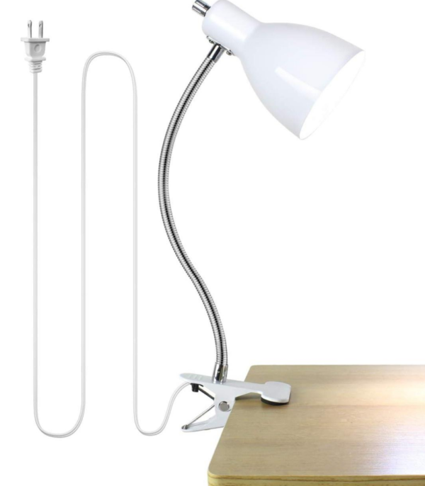 Eye-Protection Clip-on Desk Lamp - 360° rotating gooseneck, portable reading lamp